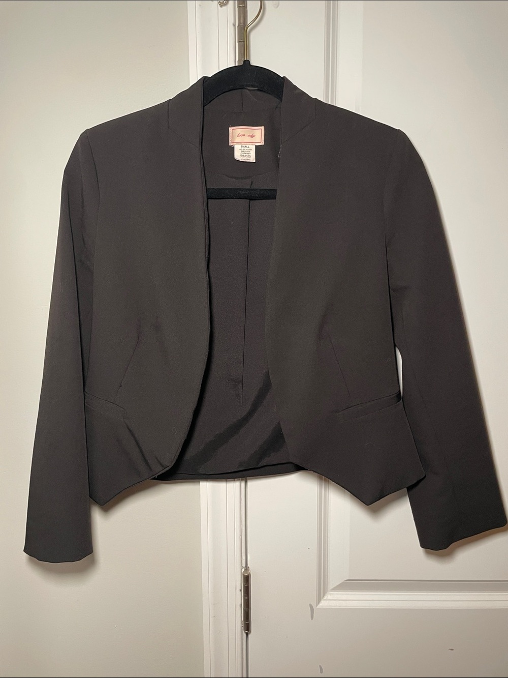 love...ady Black Open-Front Women's Blazer